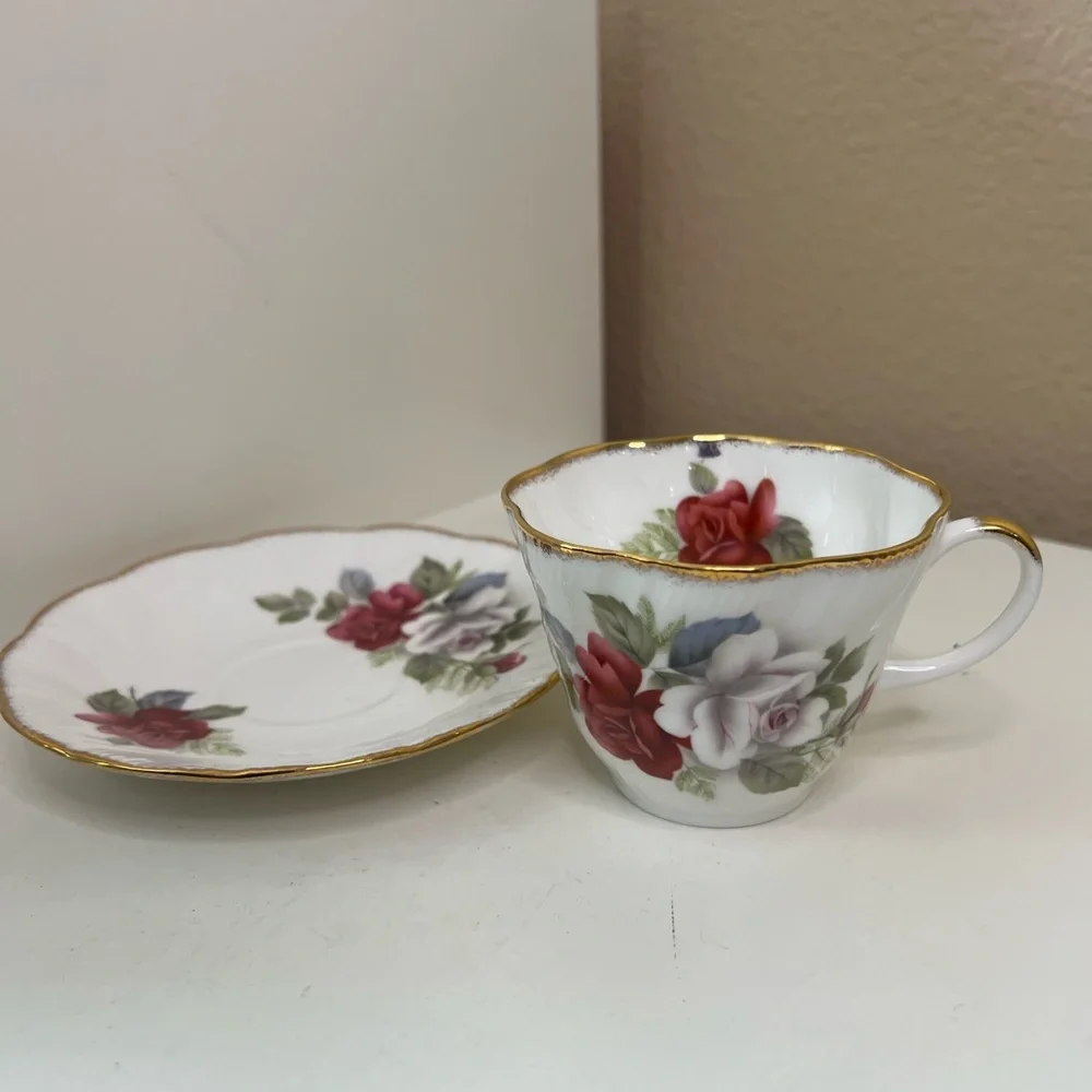 Queen’s China Summer Glory Teacup & Saucer | English Bone China